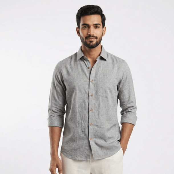 Stone Grey Linen Shirt
