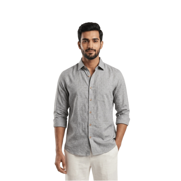 Stone Grey Linen Shirt